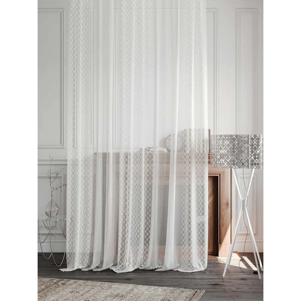 Фото 6 Тюль на шторной ленте At Home Лорелис-02 300x260 см цвет белый