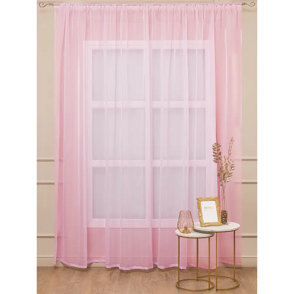 Фото 2 Тюль на шторной ленте Amore Mio Однотонная вуаль 6PL lux 400x270 см цвет розовый Фото 2 Тюль на шторной ленте Amore Mio Однотонная вуаль 6PL lux 400x270 см цвет розовый