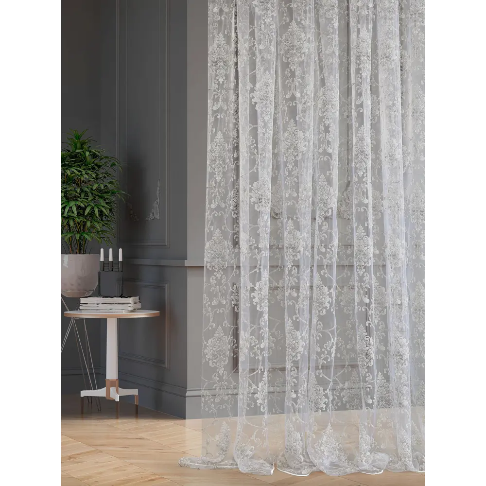 Фото 3 Тюль на шторной ленте At Home Тефида-100 300x260 см цвет серый Фото 3 Тюль на шторной ленте At Home Тефида-100 300x260 см цвет серый