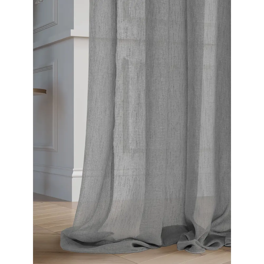 Фото 2 Тюль на шторной ленте At Home Тефида-95 300x270 см цвет серый, черный Фото 2 Тюль на шторной ленте At Home Тефида-95 300x270 см цвет серый, черный