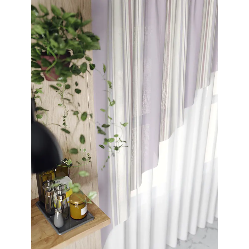 Фото 2 Тюль для кухни на шторной ленте AT Home Капито 280x160 см цвет разноцветный Фото 2 Тюль для кухни на шторной ленте AT Home Капито 280x160 см цвет разноцветный