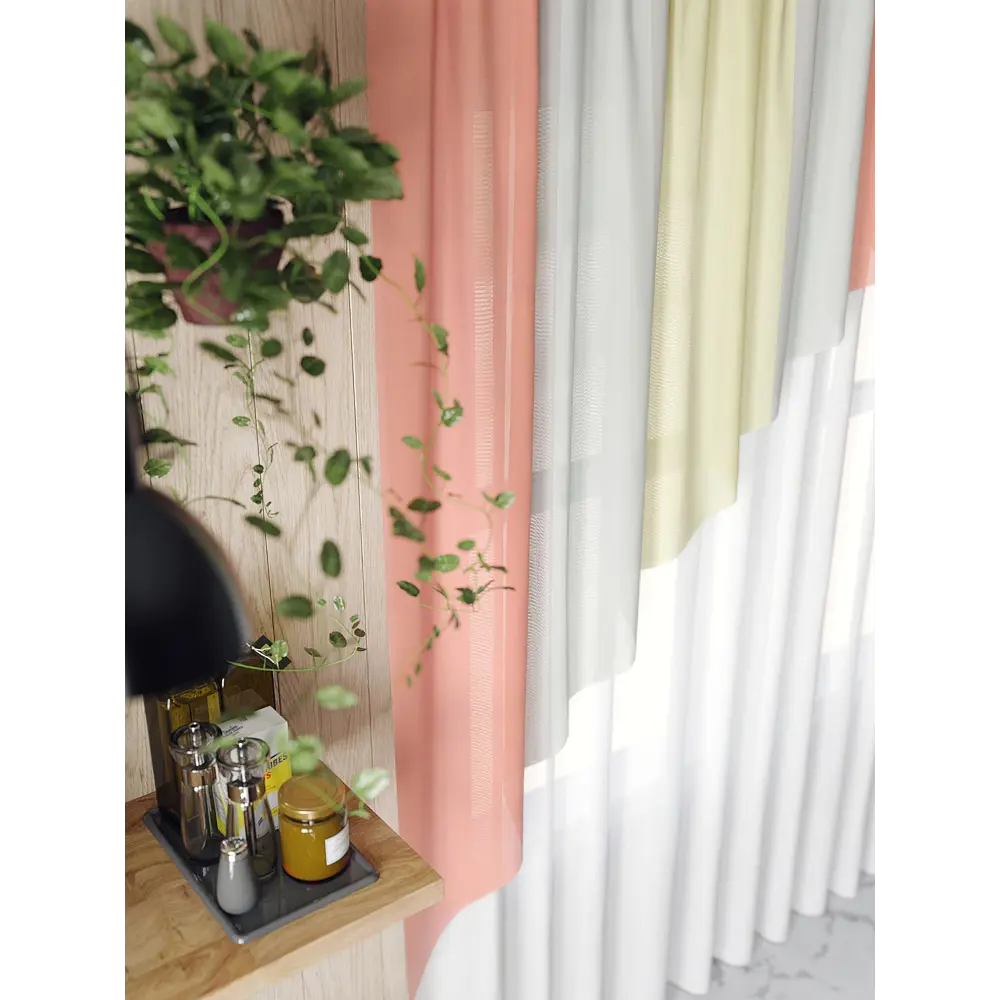 Фото 2 Тюль для кухни на шторной ленте AT Home Сордар 280x160 см цвет разноцветный Фото 2 Тюль для кухни на шторной ленте AT Home Сордар 280x160 см цвет разноцветный