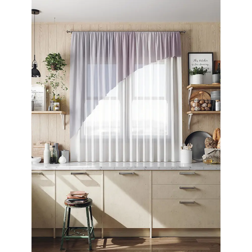 Фото 3 Тюль для кухни на шторной ленте AT Home Куртий 280x160 см цвет разноцветный Фото 3 Тюль для кухни на шторной ленте AT Home Куртий 280x160 см цвет разноцветный