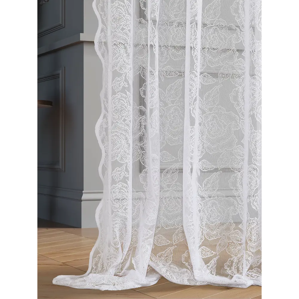 Фото 2 Тюль на шторной ленте At Home Рунаи-60 300x270 см цвет белый Фото 2 Тюль на шторной ленте At Home Рунаи-60 300x270 см цвет белый