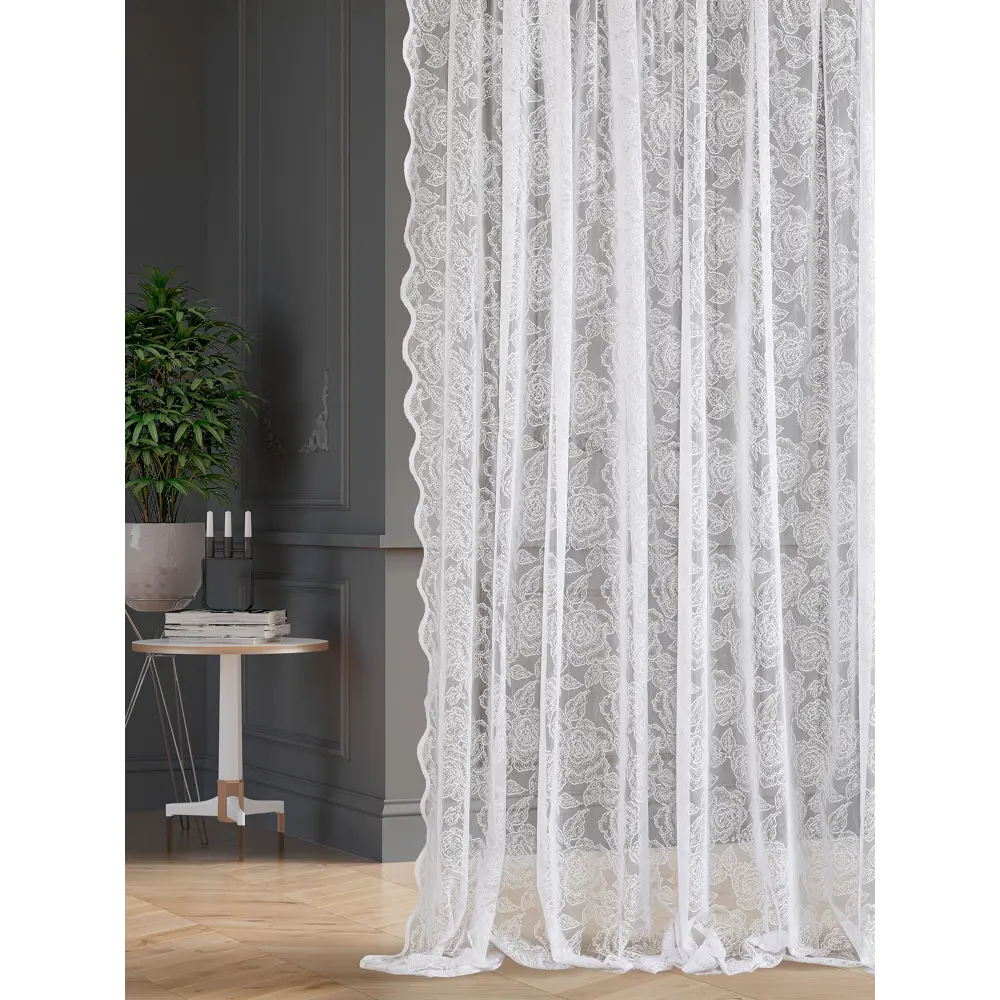 Фото 3 Тюль на шторной ленте At Home Рунаи-60 300x270 см цвет белый Фото 3 Тюль на шторной ленте At Home Рунаи-60 300x270 см цвет белый