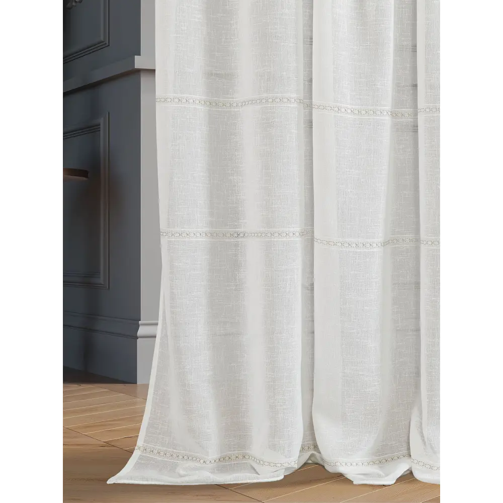 Фото 2 Тюль на шторной ленте At Home Лаен-45 300x260 см цвет белый Фото 2 Тюль на шторной ленте At Home Лаен-45 300x260 см цвет белый