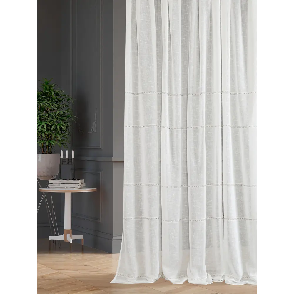 Фото 3 Тюль на шторной ленте At Home Лаен-45 300x270 см цвет белый Фото 3 Тюль на шторной ленте At Home Лаен-45 300x270 см цвет белый