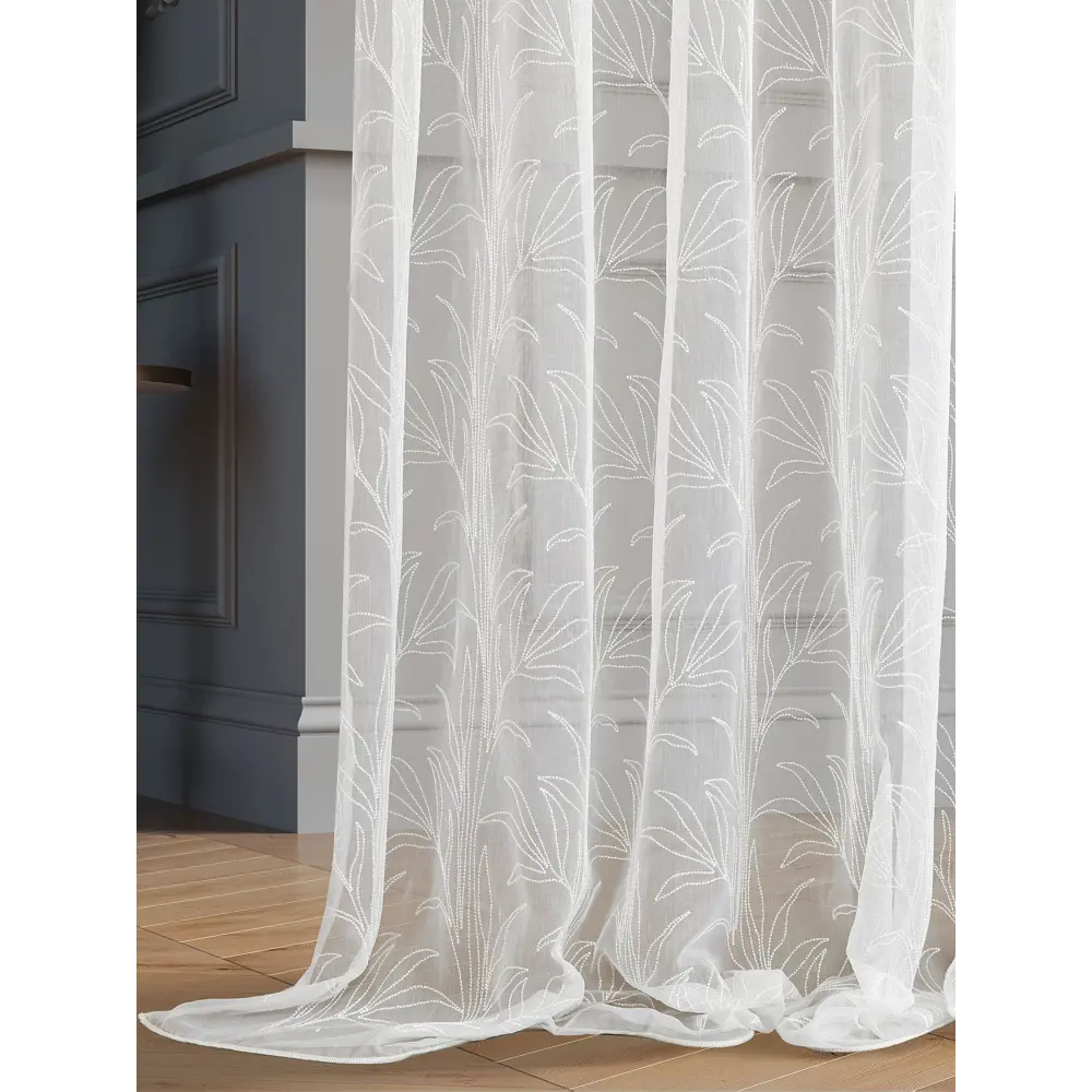 Фото 2 Тюль на шторной ленте At Home Алим-7 300x250 см цвет белый Фото 2 Тюль на шторной ленте At Home Алим-7 300x250 см цвет белый