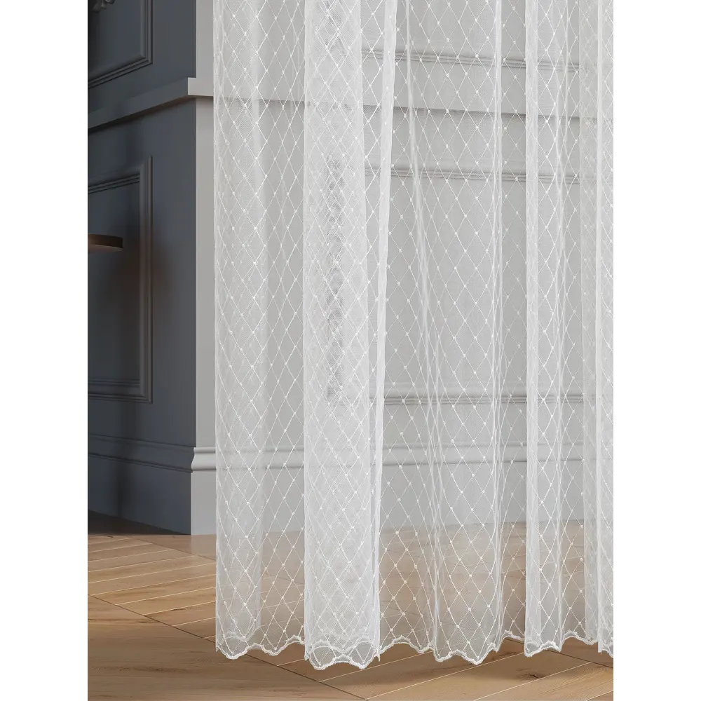 Фото 2 Тюль на шторной ленте At Home Алим-5 300x280 см цвет белый Фото 2 Тюль на шторной ленте At Home Алим-5 300x280 см цвет белый