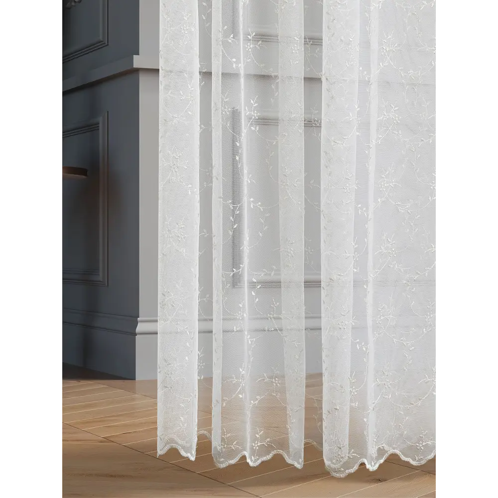 Фото 2 Тюль на шторной ленте At Home Алим-3 300x250 см цвет белый Фото 2 Тюль на шторной ленте At Home Алим-3 300x250 см цвет белый