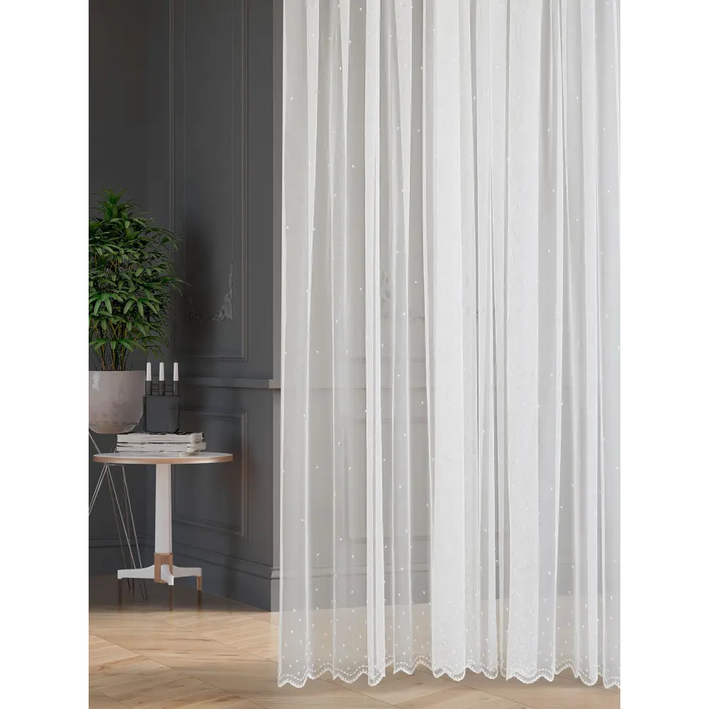 Фото 3 Тюль на шторной ленте At Home Алим-4 300x250 см цвет белый Фото 3 Тюль на шторной ленте At Home Алим-4 300x250 см цвет белый