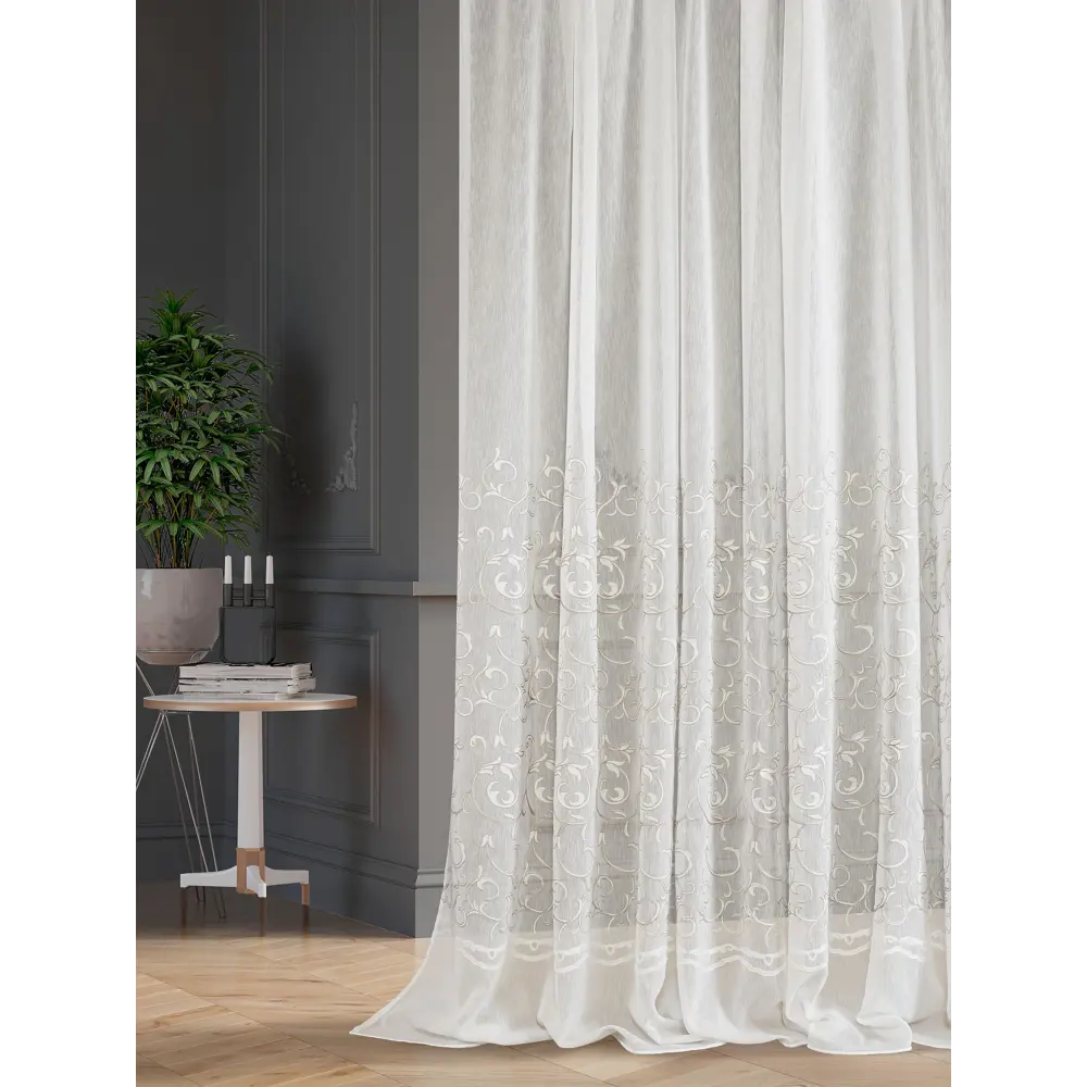 Фото 3 Тюль на шторной ленте At Home Ниса-64 150x270 см цвет белый Фото 3 Тюль на шторной ленте At Home Ниса-64 150x270 см цвет белый