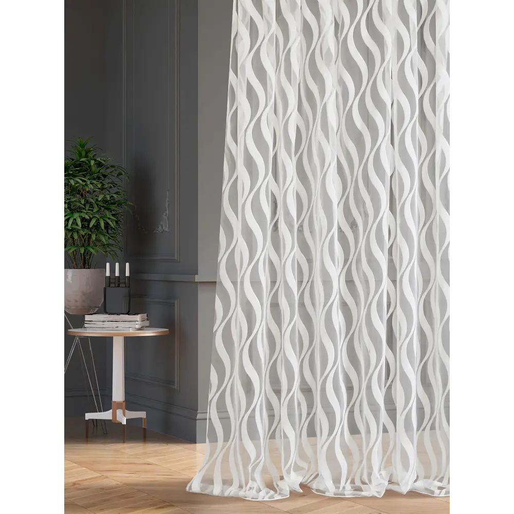 Фото 3 Тюль на шторной ленте At Home Ниса-62 150x270 см цвет белый