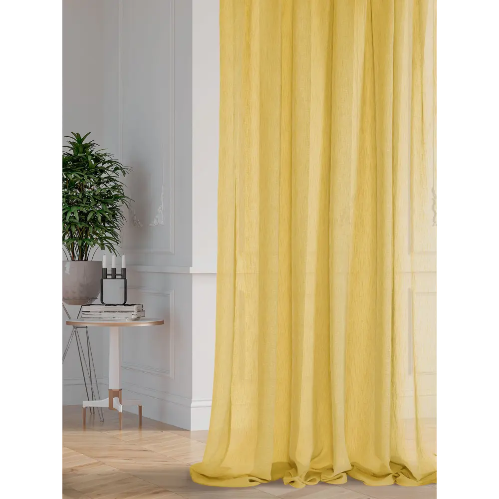 Фото 3 Тюль на шторной ленте At Home Деспина-14-290 см 150x290 см цвет желтый, золотой Фото 3 Тюль на шторной ленте At Home Деспина-14-290 см 150x290 см цвет желтый, золотой