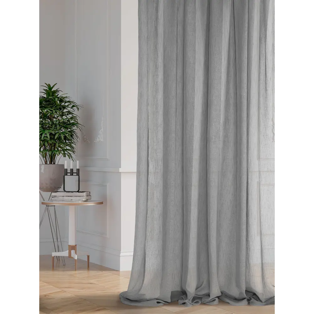 Фото 3 Тюль на шторной ленте At Home Деспина-15- 150x250 см цвет серый, черный Фото 3 Тюль на шторной ленте At Home Деспина-15- 150x250 см цвет серый, черный