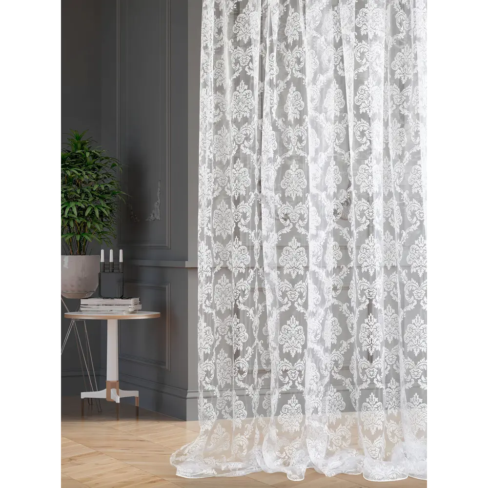Фото 3 Тюль на шторной ленте At Home Деспина-18-280 см 150x280 см цвет белый Фото 3 Тюль на шторной ленте At Home Деспина-18-280 см 150x280 см цвет белый