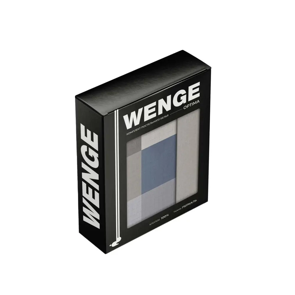 Фото 3 Комплект постельного белья Wenge евро перкаль сине-серый