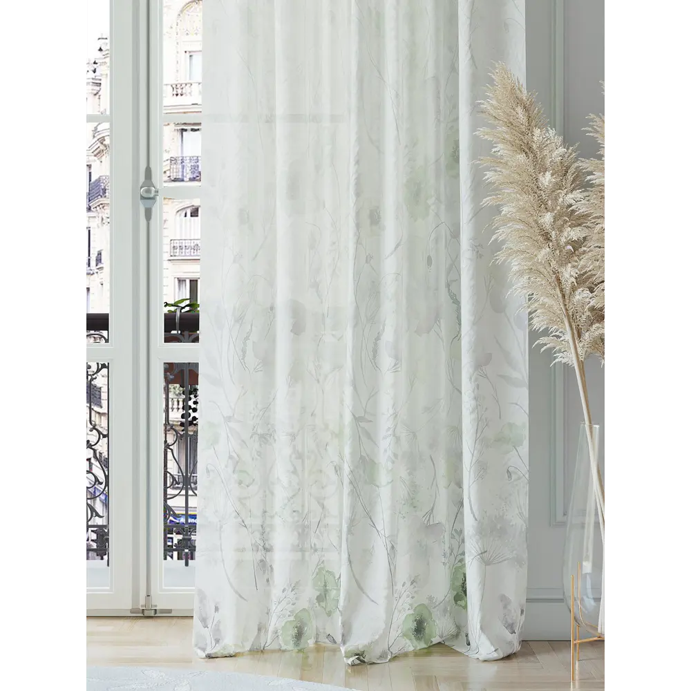 Фото 3 Тюль на шторной ленте At Home Неринсен 150x260 см цвет зеленый Фото 3 Тюль на шторной ленте At Home Неринсен 150x260 см цвет зеленый