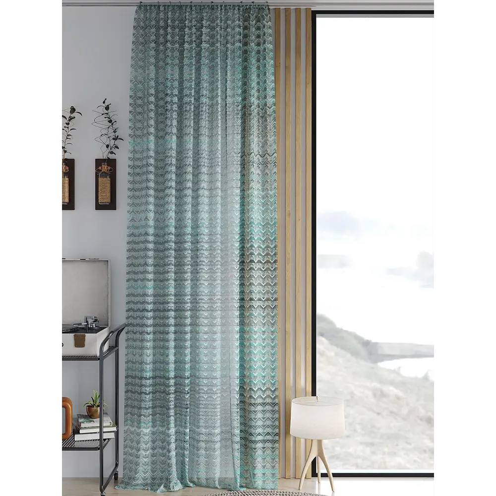 Фото Тюль на шторной ленте At Home Ребирнес 150x260 см цвет серый, черный Фото Тюль на шторной ленте At Home Ребирнес 150x260 см цвет серый, черный