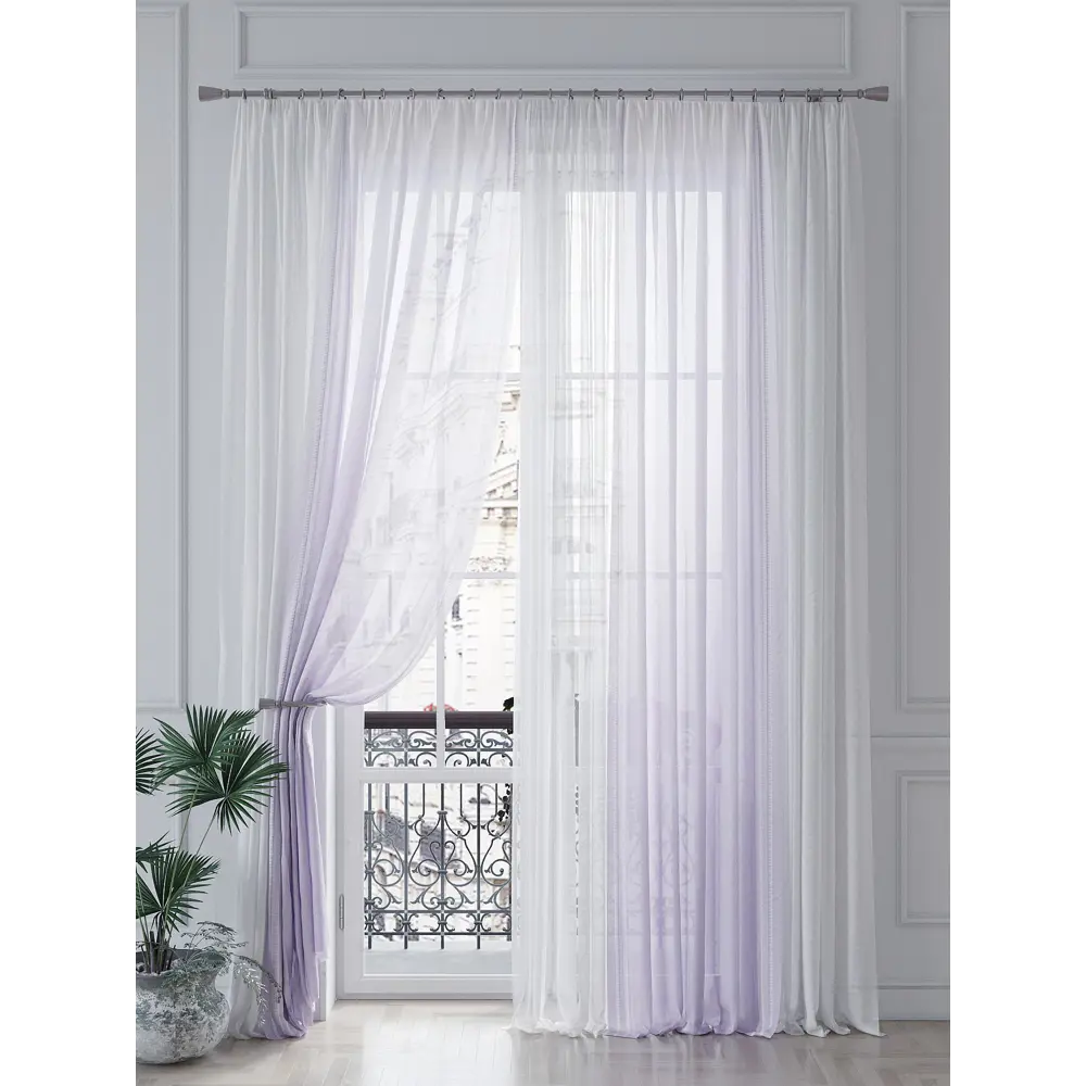 Фото 4 Тюль на шторной ленте At Home Мирилонтис 150x260 см цвет белый Фото 4 Тюль на шторной ленте At Home Мирилонтис 150x260 см цвет белый