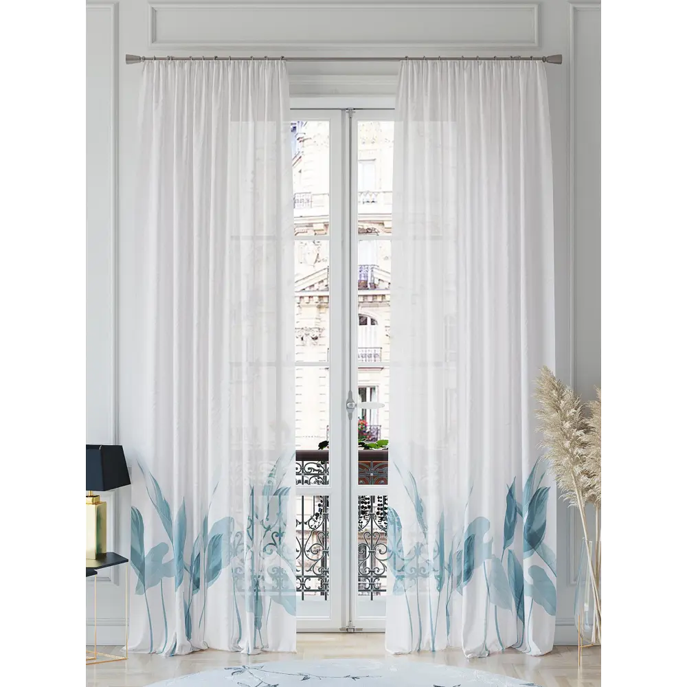 Фото 2 Тюль на шторной ленте At Home Лигенес 150x260 см цвет белый Фото 2 Тюль на шторной ленте At Home Лигенес 150x260 см цвет белый