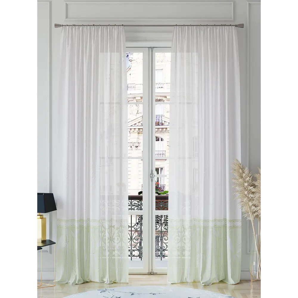 Фото 2 Тюль на шторной ленте At Home Регонрис 150x260 см цвет белый Фото 2 Тюль на шторной ленте At Home Регонрис 150x260 см цвет белый