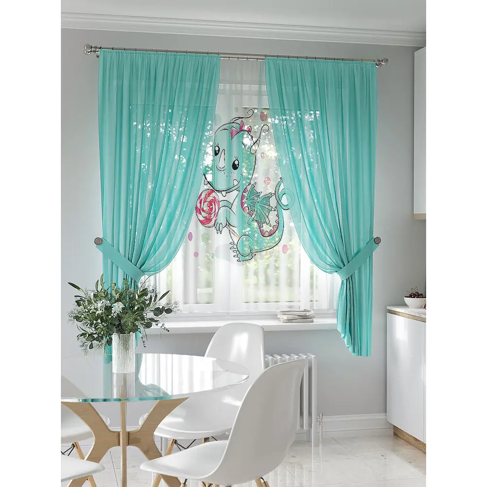 Фото Тюль на шторной ленте At Home Рендерис 300x150 см цвет белый Фото Тюль на шторной ленте At Home Рендерис 300x150 см цвет белый