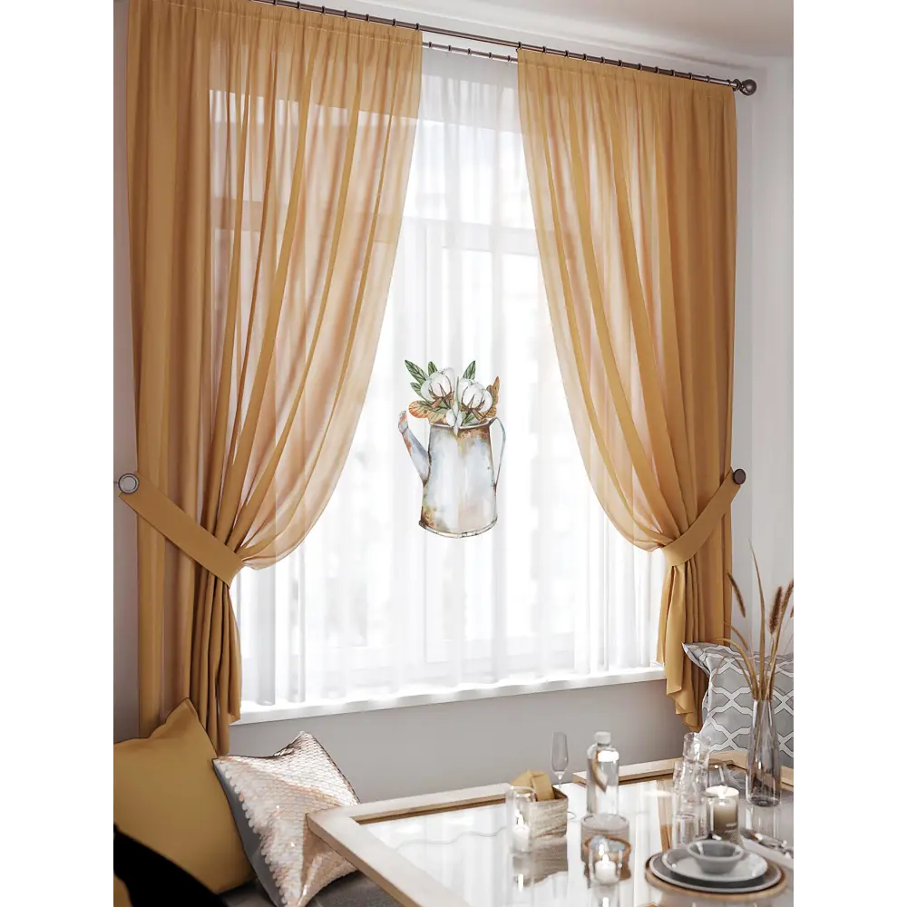 Фото 3 Тюль на шторной ленте At Home Нокрос 300x150 см цвет зеленый Фото 3 Тюль на шторной ленте At Home Нокрос 300x150 см цвет зеленый