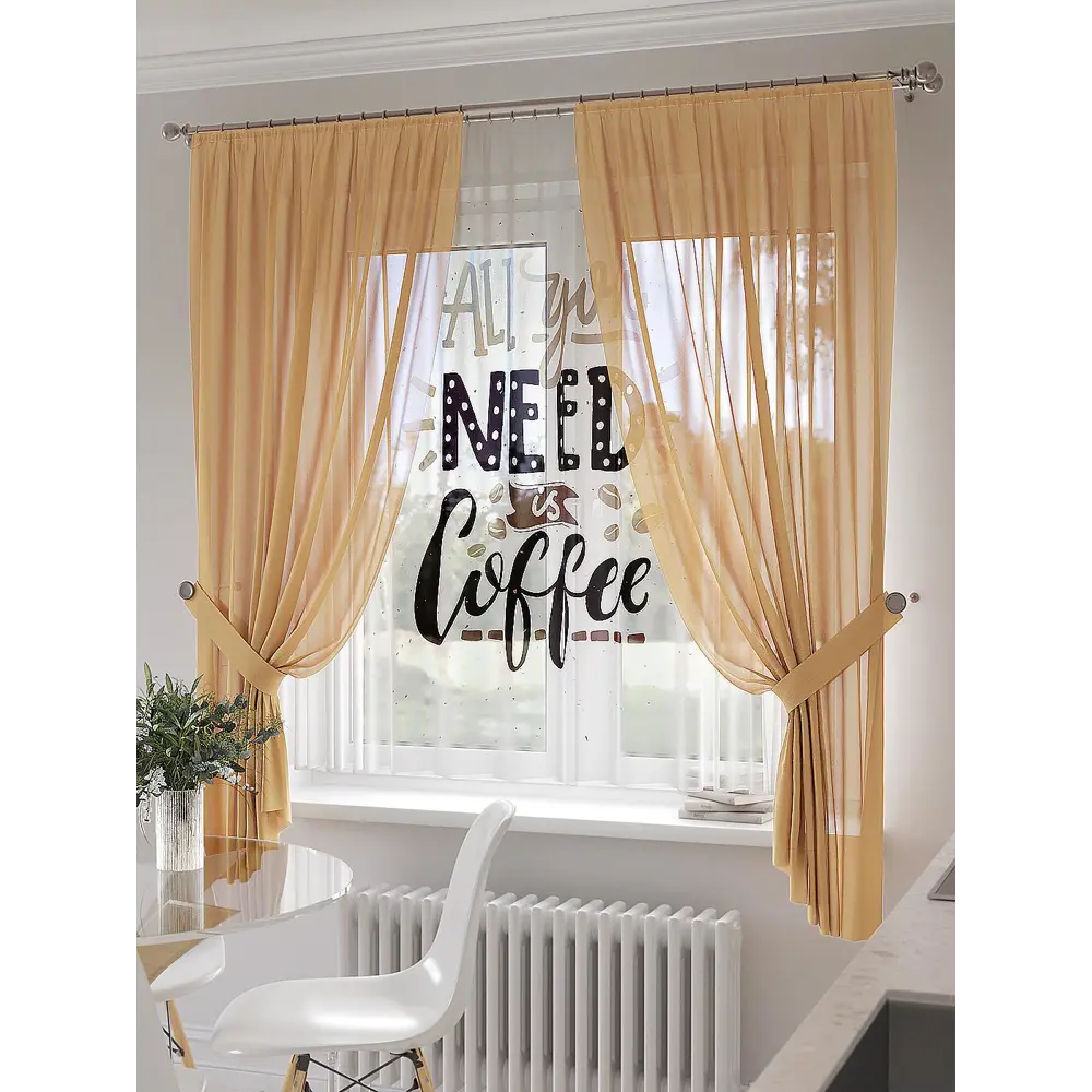 Фото 3 Тюль на шторной ленте At Home Морквирс 300x150 см цвет белый Фото 3 Тюль на шторной ленте At Home Морквирс 300x150 см цвет белый