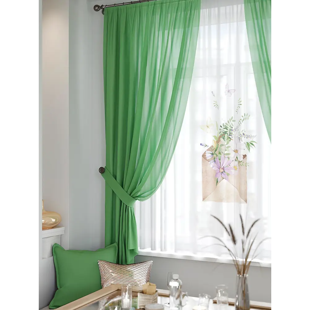 Фото 2 Тюль на шторной ленте At Home Ранмикс 300x150 см цвет белый Фото 2 Тюль на шторной ленте At Home Ранмикс 300x150 см цвет белый