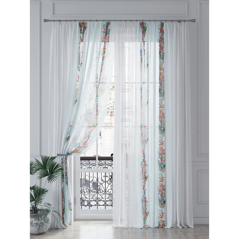 Фото 4 Тюль на шторной ленте At Home Шенкринс 150x260 см цвет белый