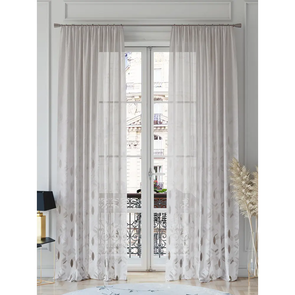 Фото 2 Тюль на шторной ленте At Home Нешкирс 150x260 см цвет белый Фото 2 Тюль на шторной ленте At Home Нешкирс 150x260 см цвет белый
