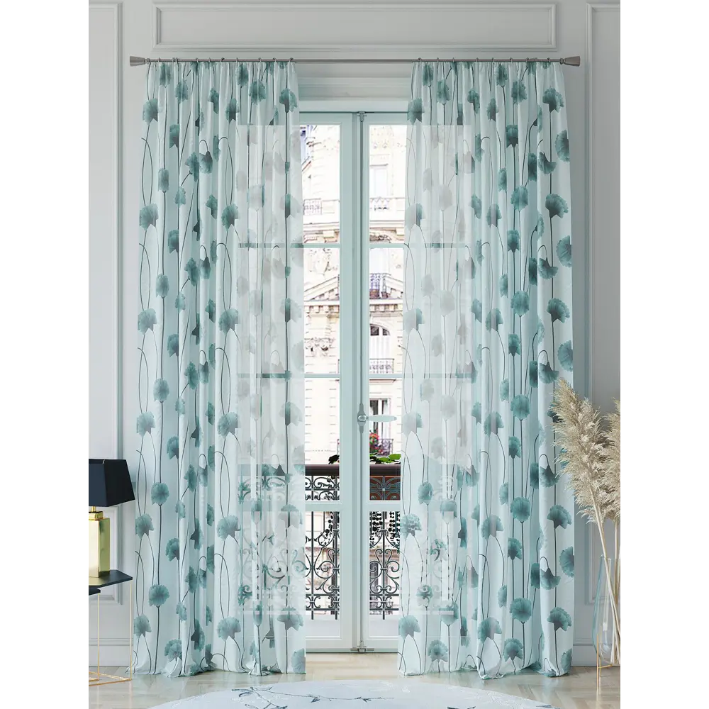 Фото 2 Тюль на шторной ленте At Home Римтерс 150x260 см цвет серый, черный Фото 2 Тюль на шторной ленте At Home Римтерс 150x260 см цвет серый, черный