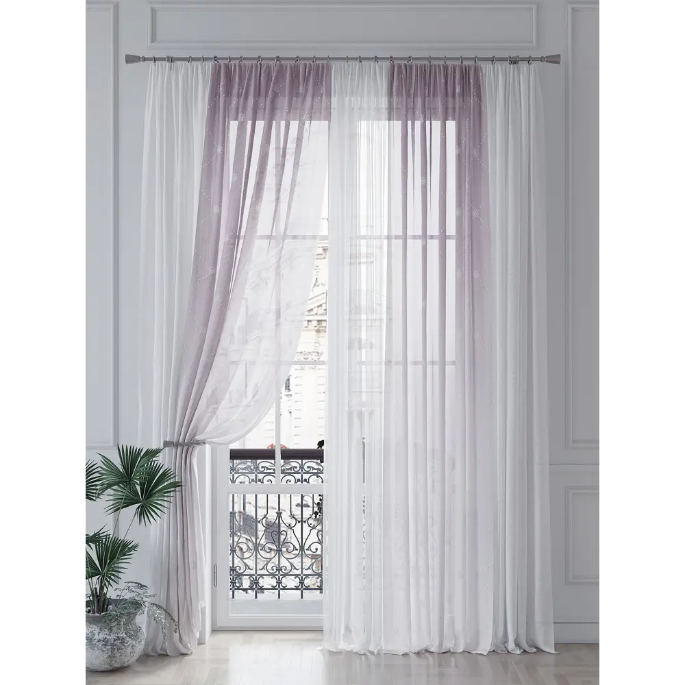 Фото 4 Тюль на шторной ленте At Home Фенектис 150x260 см цвет белый Фото 4 Тюль на шторной ленте At Home Фенектис 150x260 см цвет белый