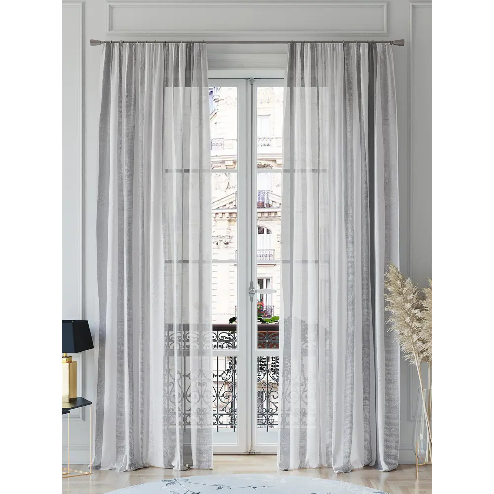 Фото 2 Тюль на шторной ленте At Home Фарлирс 150x260 см цвет белый Фото 2 Тюль на шторной ленте At Home Фарлирс 150x260 см цвет белый