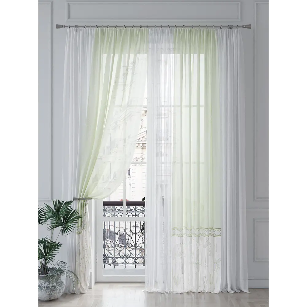 Фото 4 Тюль на шторной ленте At Home Бролирс 150x260 см цвет белый Фото 4 Тюль на шторной ленте At Home Бролирс 150x260 см цвет белый