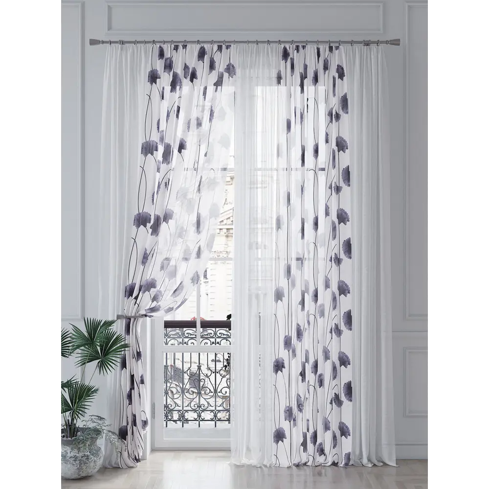Фото 4 Тюль на шторной ленте At Home Элордирс 150x260 см цвет белый Фото 4 Тюль на шторной ленте At Home Элордирс 150x260 см цвет белый
