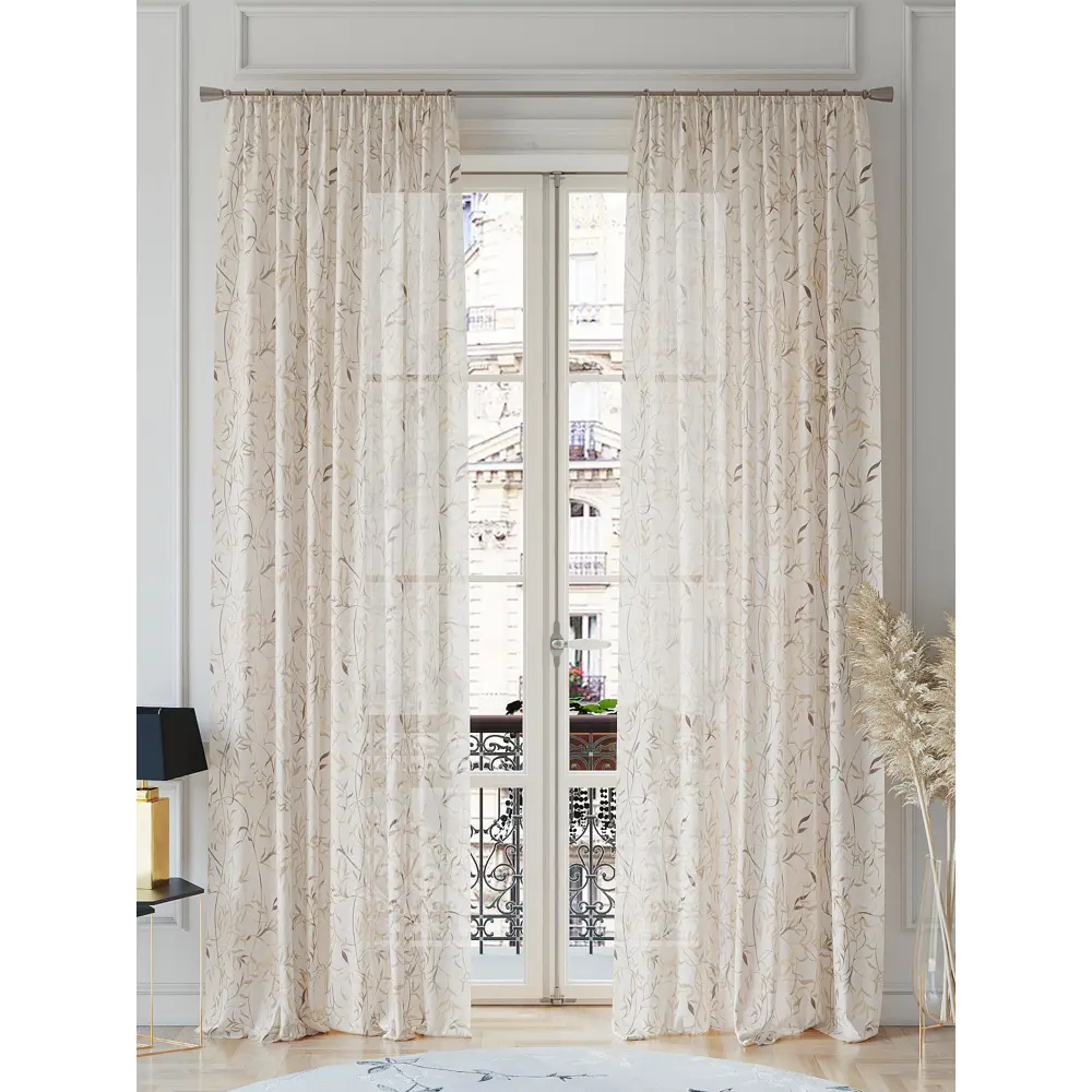 Фото 2 Тюль на шторной ленте At Home Миринсет 150x260 см цвет коричневый Фото 2 Тюль на шторной ленте At Home Миринсет 150x260 см цвет коричневый