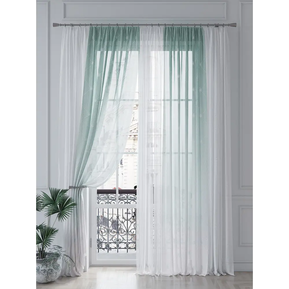 Фото 4 Тюль на шторной ленте At Home Рикиринс 150x260 см цвет белый Фото 4 Тюль на шторной ленте At Home Рикиринс 150x260 см цвет белый