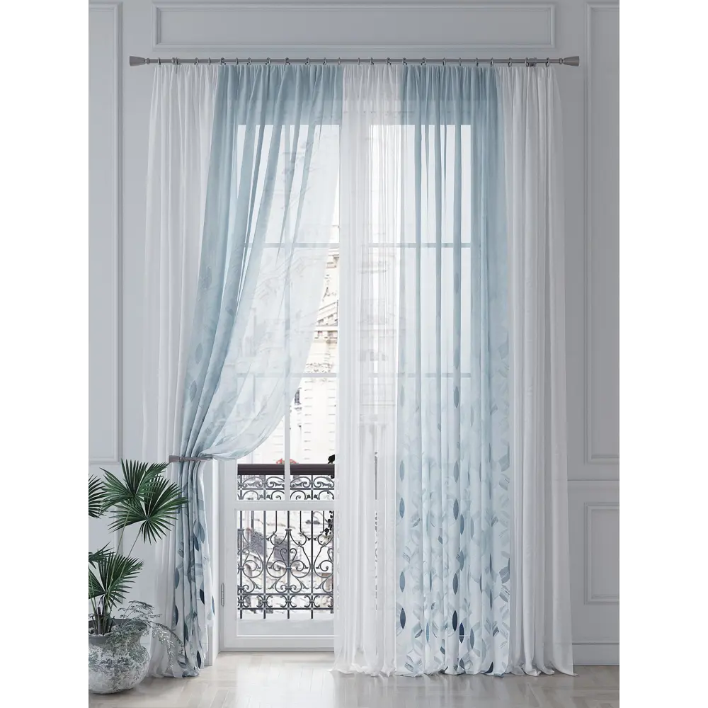 Фото 4 Тюль на шторной ленте At Home Лирисенс 150x260 см цвет белый Фото 4 Тюль на шторной ленте At Home Лирисенс 150x260 см цвет белый