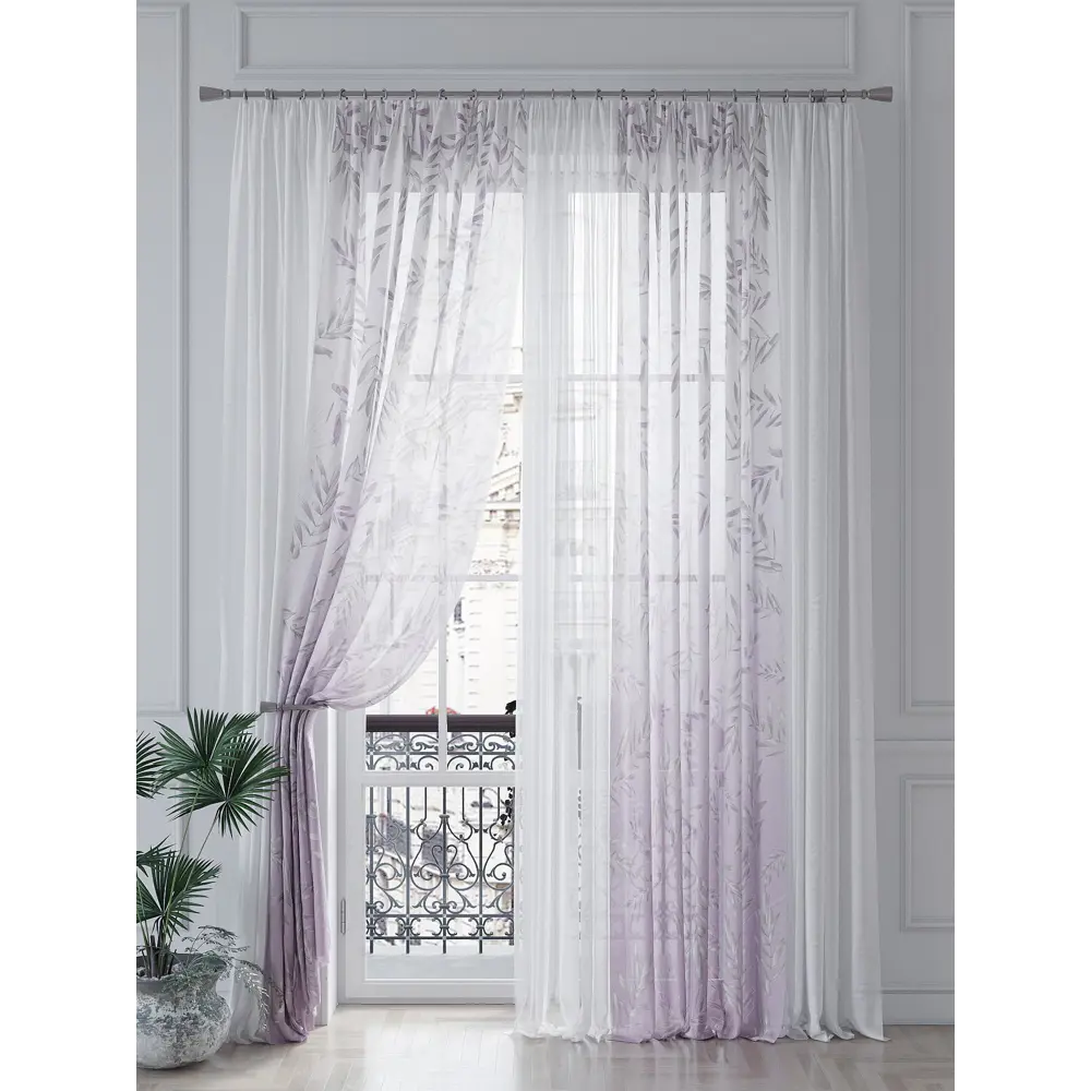 Фото 4 Тюль на шторной ленте At Home Лорикорс 150x260 см цвет белый