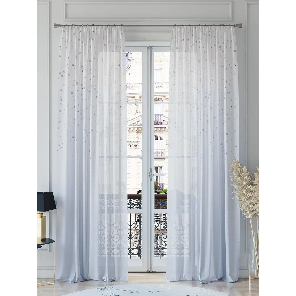 Фото 2 Тюль на шторной ленте At Home Киревирен 150x260 см цвет белый Фото 2 Тюль на шторной ленте At Home Киревирен 150x260 см цвет белый