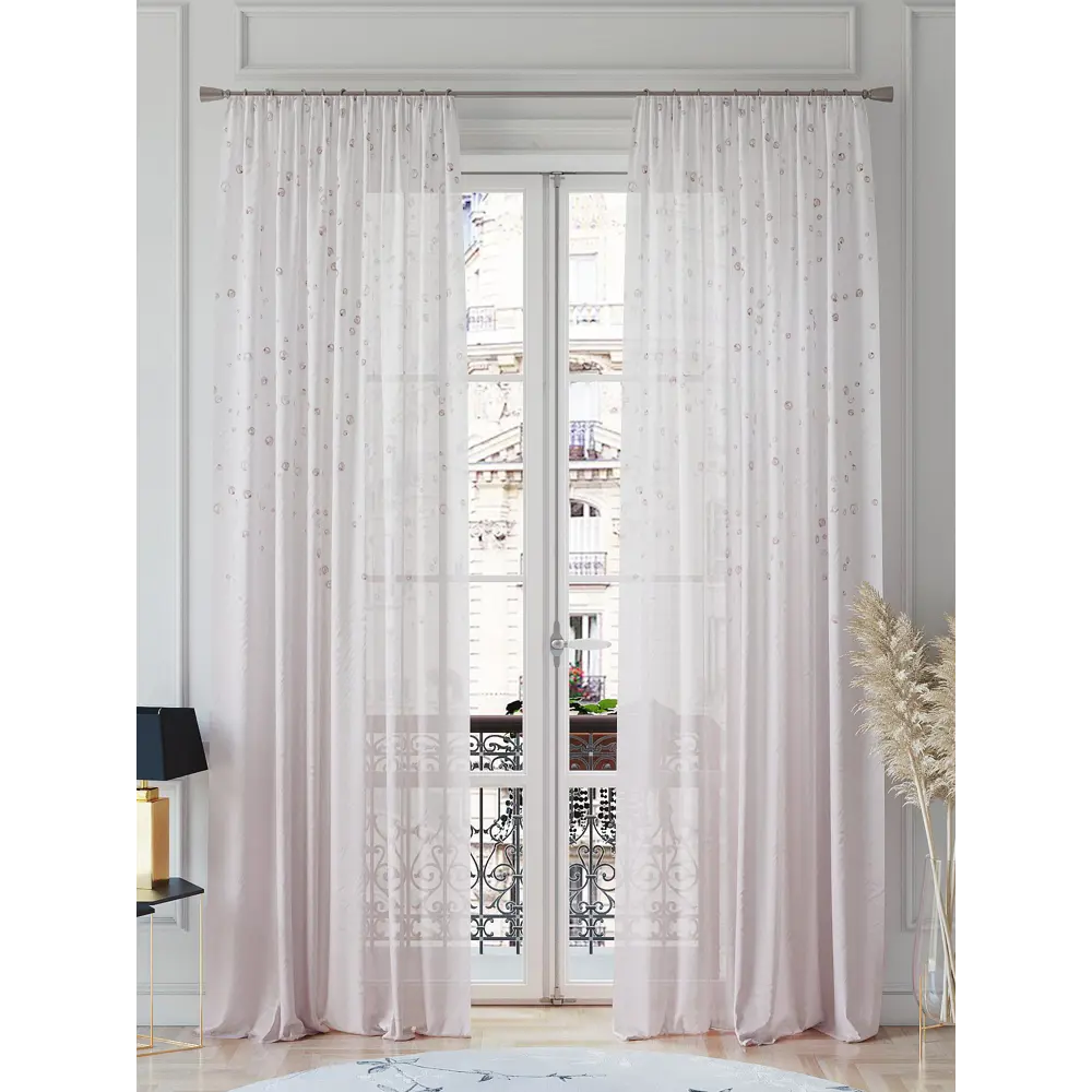 Фото 2 Тюль на шторной ленте At Home Элоркринс 150x260 см цвет белый Фото 2 Тюль на шторной ленте At Home Элоркринс 150x260 см цвет белый