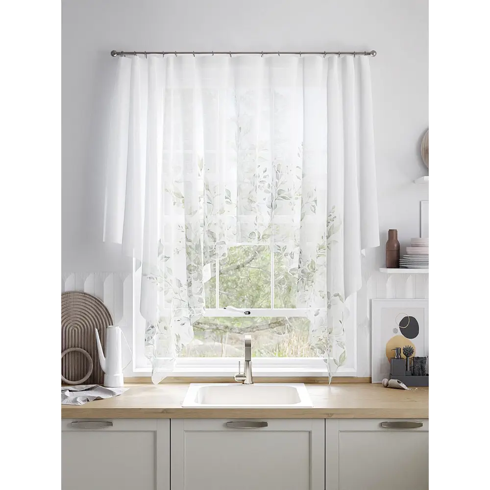 Фото 3 Тюль на шторной ленте At Home Ритмерс 200x145 см цвет белый Фото 3 Тюль на шторной ленте At Home Ритмерс 200x145 см цвет белый