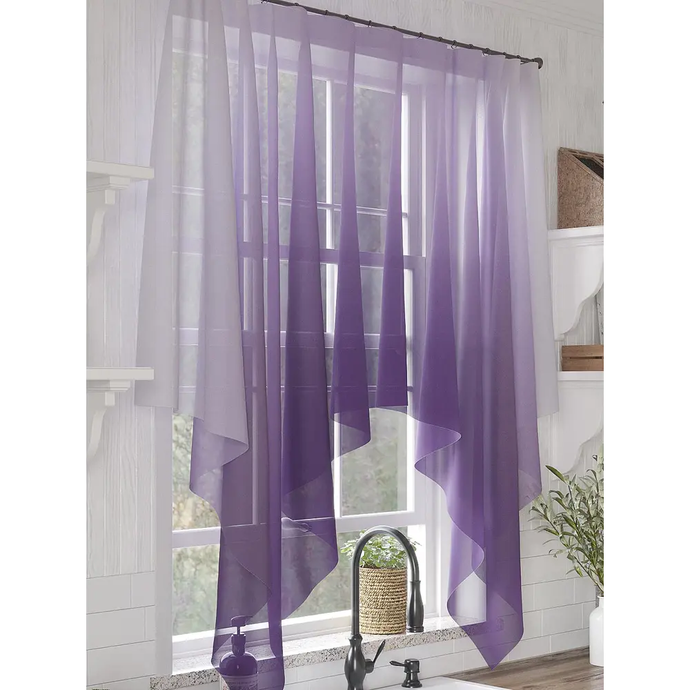 Фото 4 Тюль на шторной ленте At Home Флионес 200x145 см цвет фиолетовый, сиреневый Фото 4 Тюль на шторной ленте At Home Флионес 200x145 см цвет фиолетовый, сиреневый