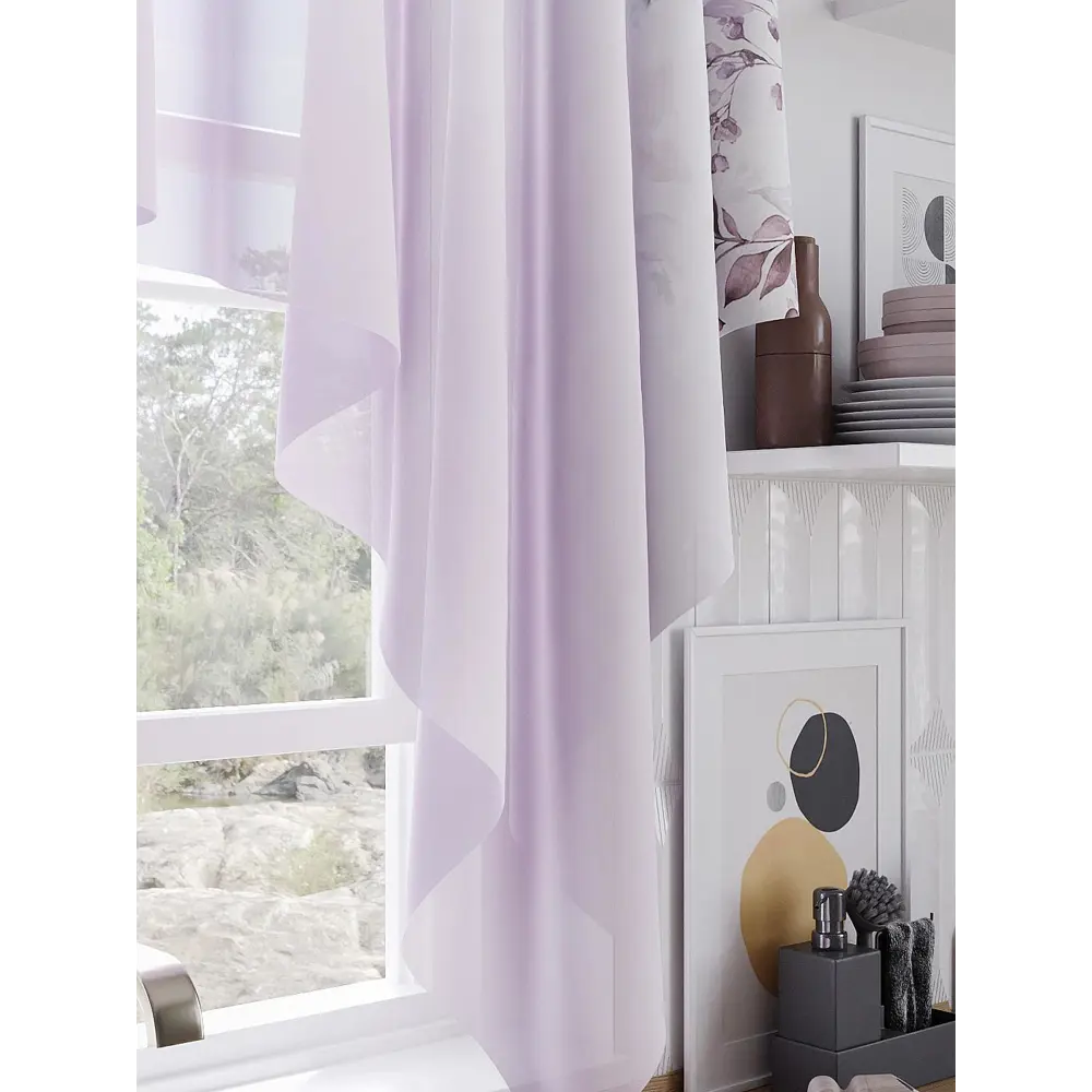 Фото 2 Тюль на шторной ленте At Home Фремнес 200x145 см цвет белый Фото 2 Тюль на шторной ленте At Home Фремнес 200x145 см цвет белый