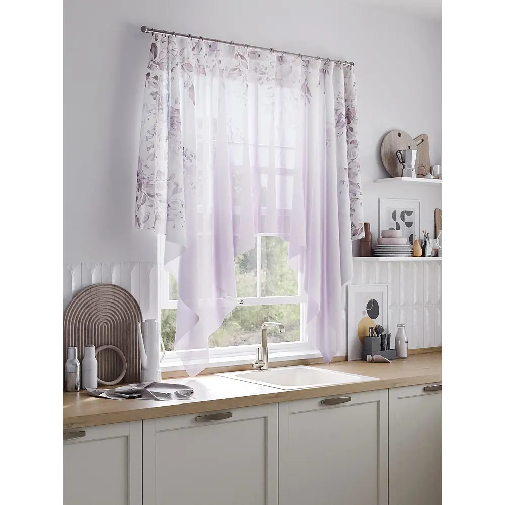 Фото Тюль на шторной ленте At Home Фремнес 200x145 см цвет белый Фото Тюль на шторной ленте At Home Фремнес 200x145 см цвет белый