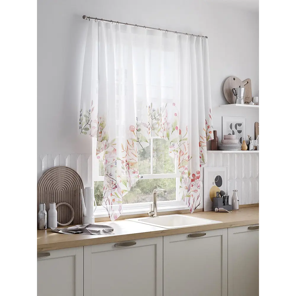 Фото 3 Тюль на шторной ленте At Home Меревирс 200x145 см цвет белый Фото 3 Тюль на шторной ленте At Home Меревирс 200x145 см цвет белый