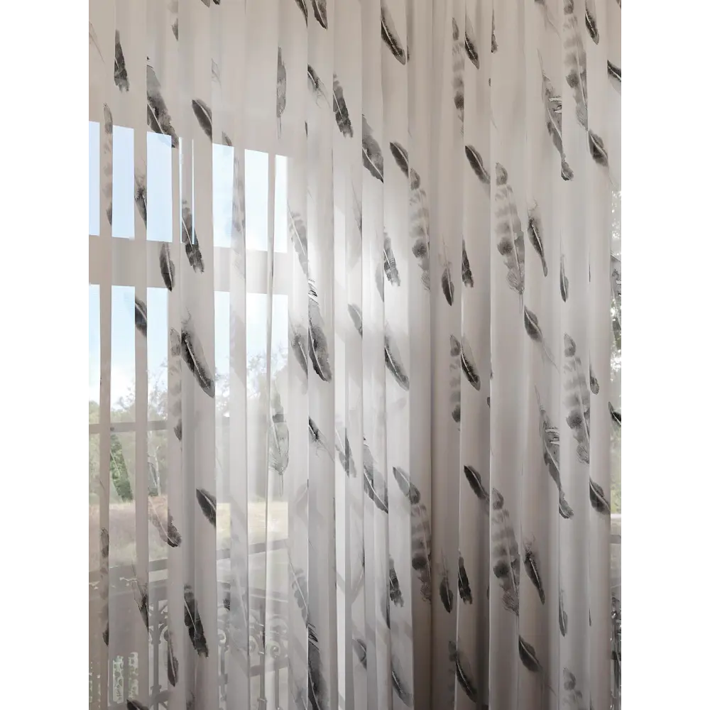 Фото 2 Тюль на шторной ленте At Home Кнапис 150x280 см цвет белый