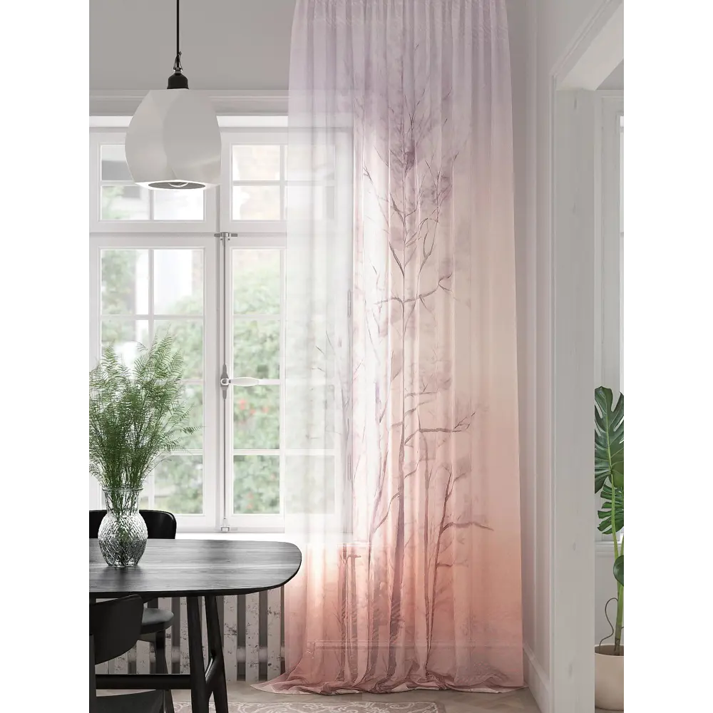 Фото Тюль на шторной ленте At Home Минвикас 150x280 см цвет розовый Фото Тюль на шторной ленте At Home Минвикас 150x280 см цвет розовый